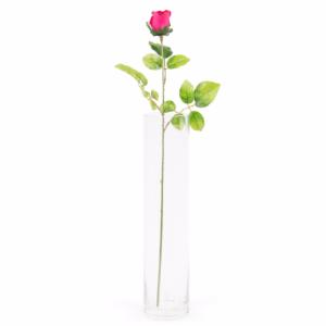Fleur artificielle rose bouton - composition bouquet - H.67cm fuchsia