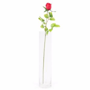 Fleur artificielle rose bouton - composition bouquet - H.67cm rouge