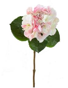 Fleur artificielle Hortensia bicolore - cration bouquet - H.60 cm blanc rose