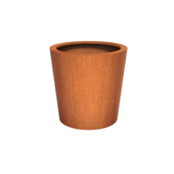 Pot pour fleur bac conique Cado rouill - extrieur jardin - H.100x.100cm Corten