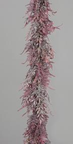 Guirlande artificielle mix de Fougre - feuillage synthtique d'intrieur - H.125cm fuchsia