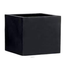 Pot pour fleur bac carr - intrieur extrieur - H.50x70cm noir Fiberstone