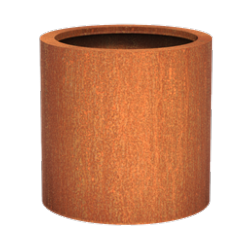 Pot pour fleur bac cylindre Atlas rouill - extrieur jardin - H.80x.80cm Acier Corten