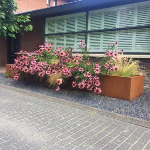 Muret pour fleur bac rectangulaire Ande - extérieur jardin - L.80xH.80cm Acier Corten