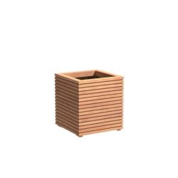 Pot pour fleur bac cube bois exotique Malaga - extrieur jardin - H.60cm