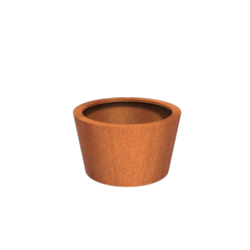 Pot pour fleur bac conique Cado rouill - extrieur jardin - H.60x.100cm Corten