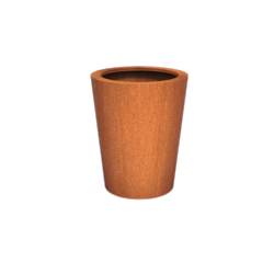Pot pour fleur bac conique Cado rouill - extrieur jardin - H.100x.80cm Corten