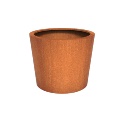 Pot pour fleur bac conique Cado rouill - extrieur jardin - H.100x.120cm Corten