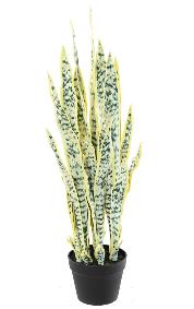 Plante artificielle Sansevieria 32 Feuilles - succulente pour intrieur - H.85cm vert jaune