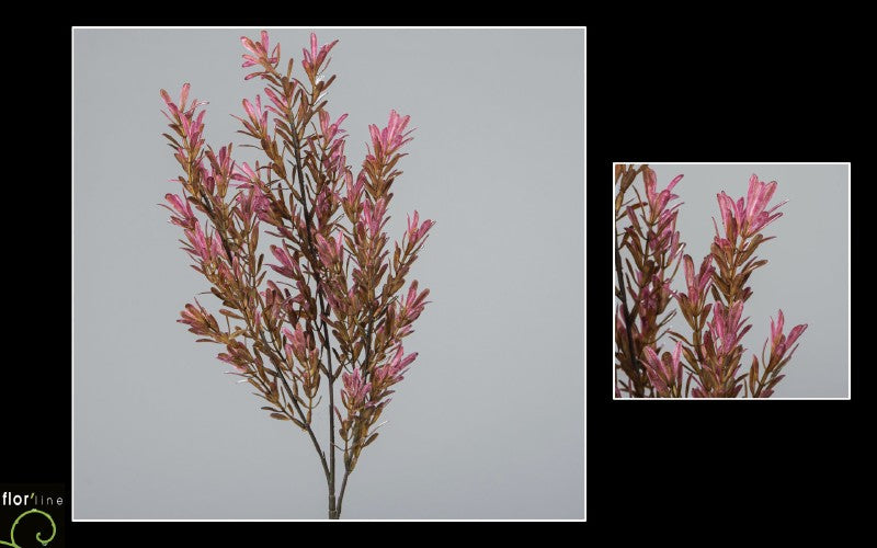 Feuillage artificiel branche de romarin décoration d'intérieur - H.70 cm bordeaux/rose - Q3