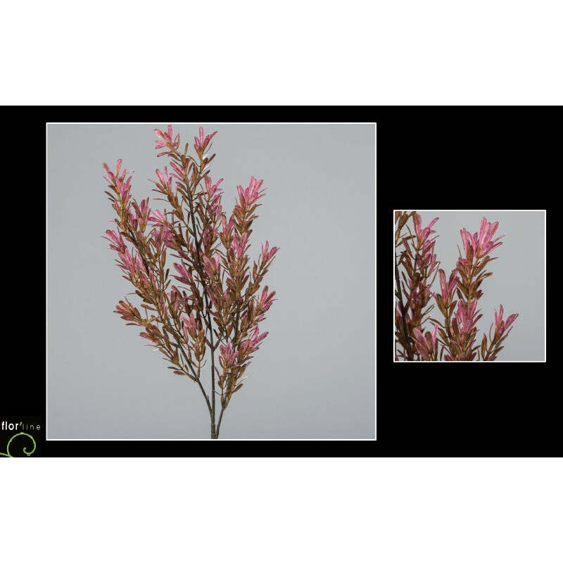 Feuillage artificiel branche de romarin décoration d'intérieur - H.70 cm bordeaux/rose - Q3