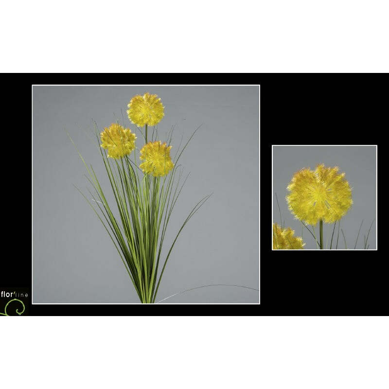 Bouquet d'allium en piquet - vert brun 3 tiges - décoration d'intérieur - H.80cm - S2