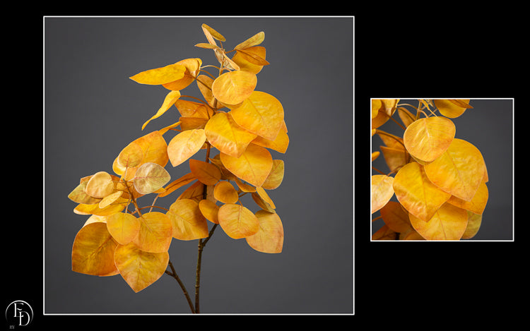 Branche de Cotinus artificielle jaune 74 cm – Feuillage lumineux et élégant - S4