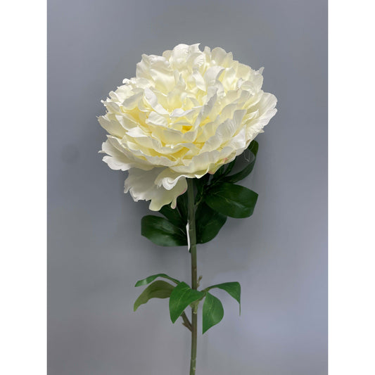 Fleur artificielle Pivoine géante - décoration d'intérieur - H. 80cm - crème - R4