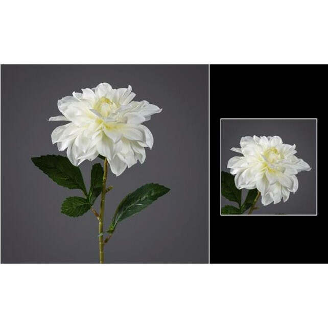 Fleur artificielle dahlia- décoration d'intérieur - H. 60 cm crème- Z4
