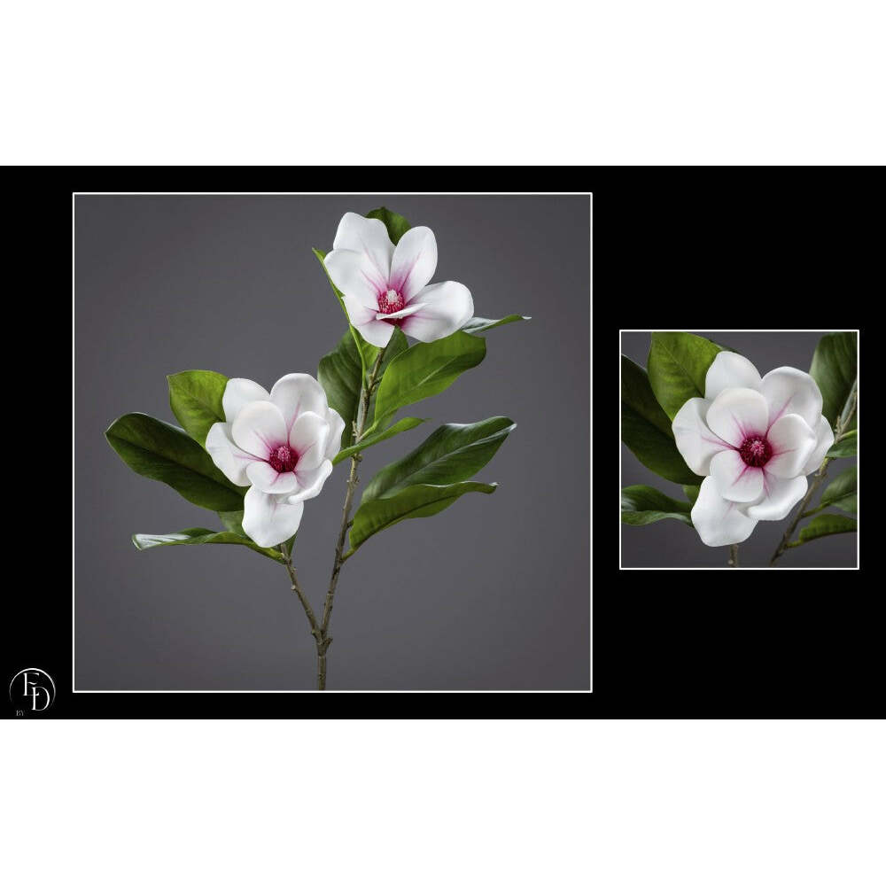 Fleur artificielle tige de magnolia polyfoam - décoration d'intérieur - H. 70 cm creme rose Q3