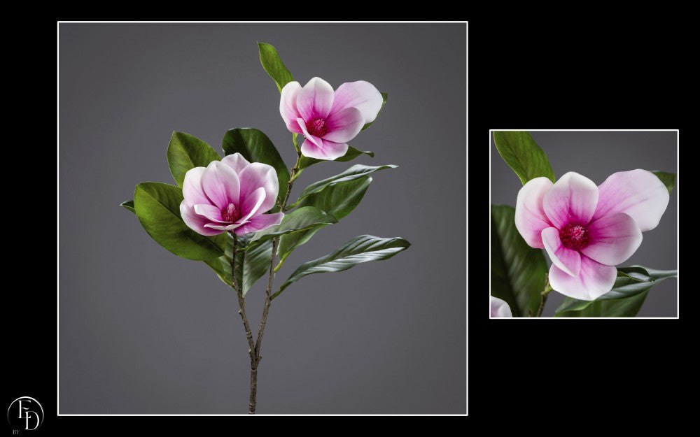 Fleur artificielle tige de magnolia polyfoam - décoration d'intérieur - H. 70 cm rose Q3