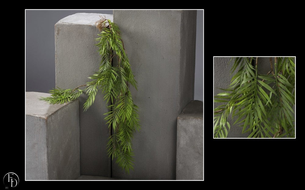 Feuillage artificiel chute de zamia long - décoration d'intérieur - H.72 cm brun/vert - P4