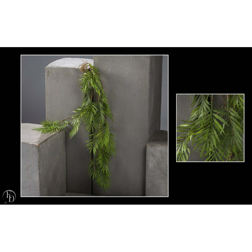 Feuillage artificiel chute de zamia long - décoration d'intérieur - H.72 cm brun/vert - P4