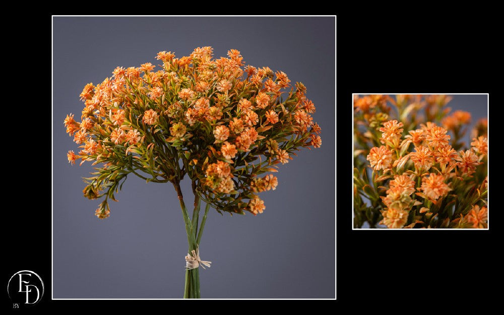 Bouquet de Gypsophile artificiel orange - H.44 cm – Une touche lumineuse et chaleureuse S3