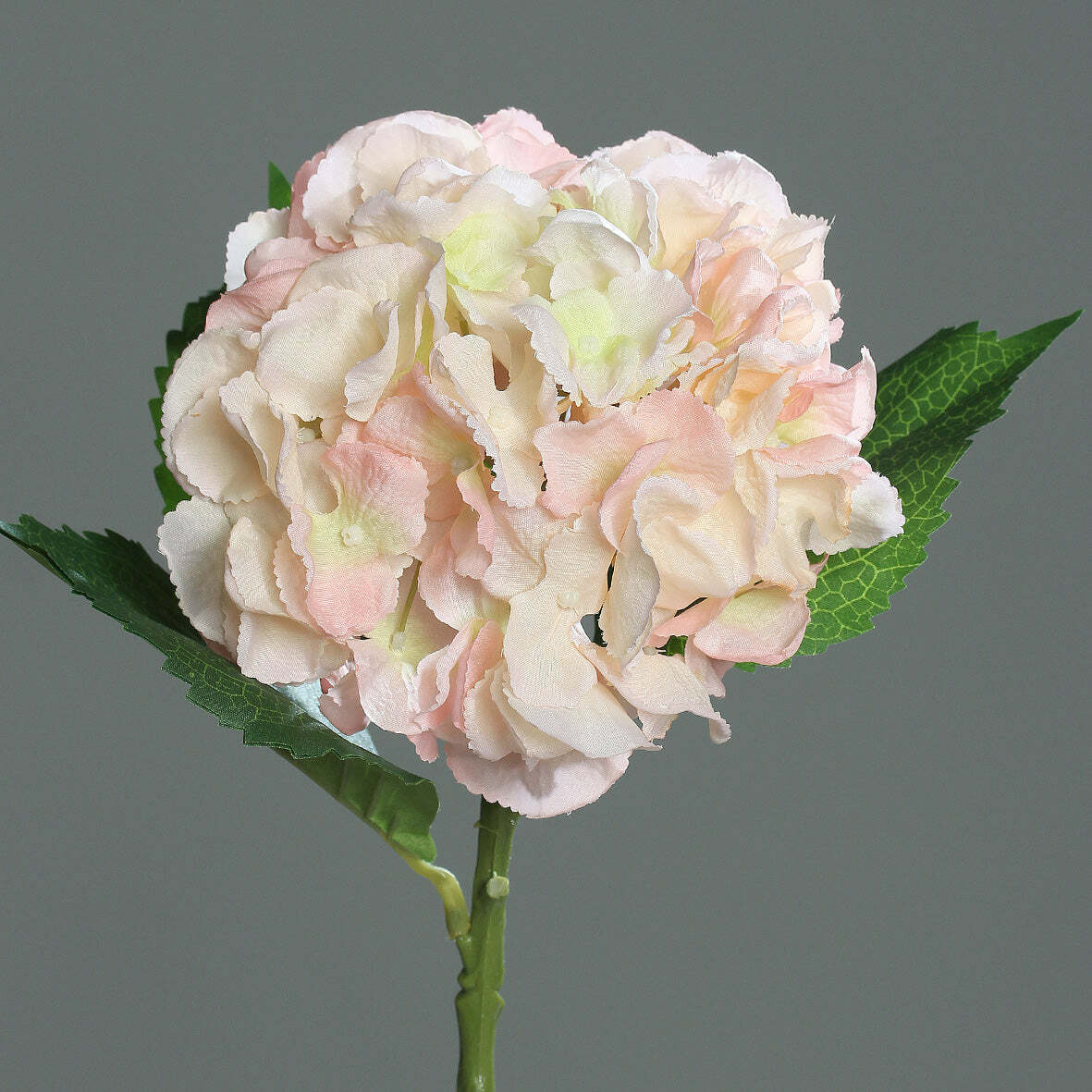 Fleur artificielle Hortensia et 3 feuilles - création bouquet composition - H.44 cm rose Q2