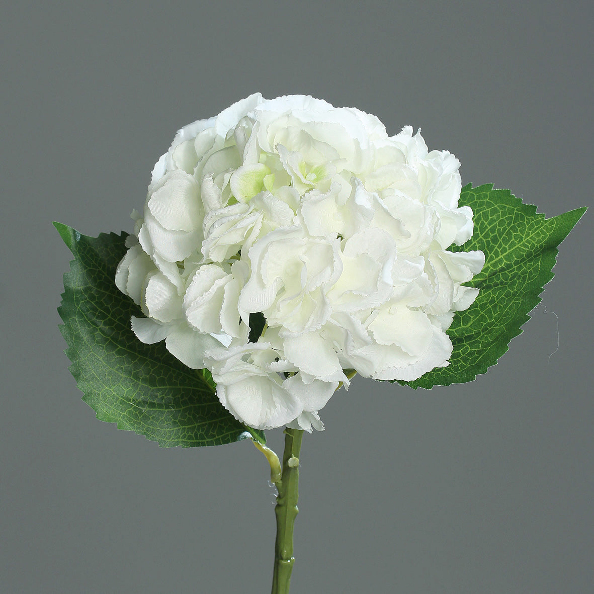 Fleur artificielle Hortensia et 3 feuilles - création bouquet composition - H.44 cm Crème