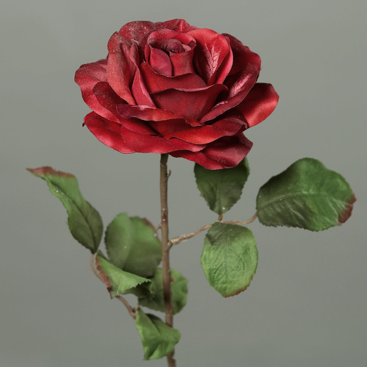 Fleur artificielle - Rose - composition florale - H.62cm rouge bordeaux