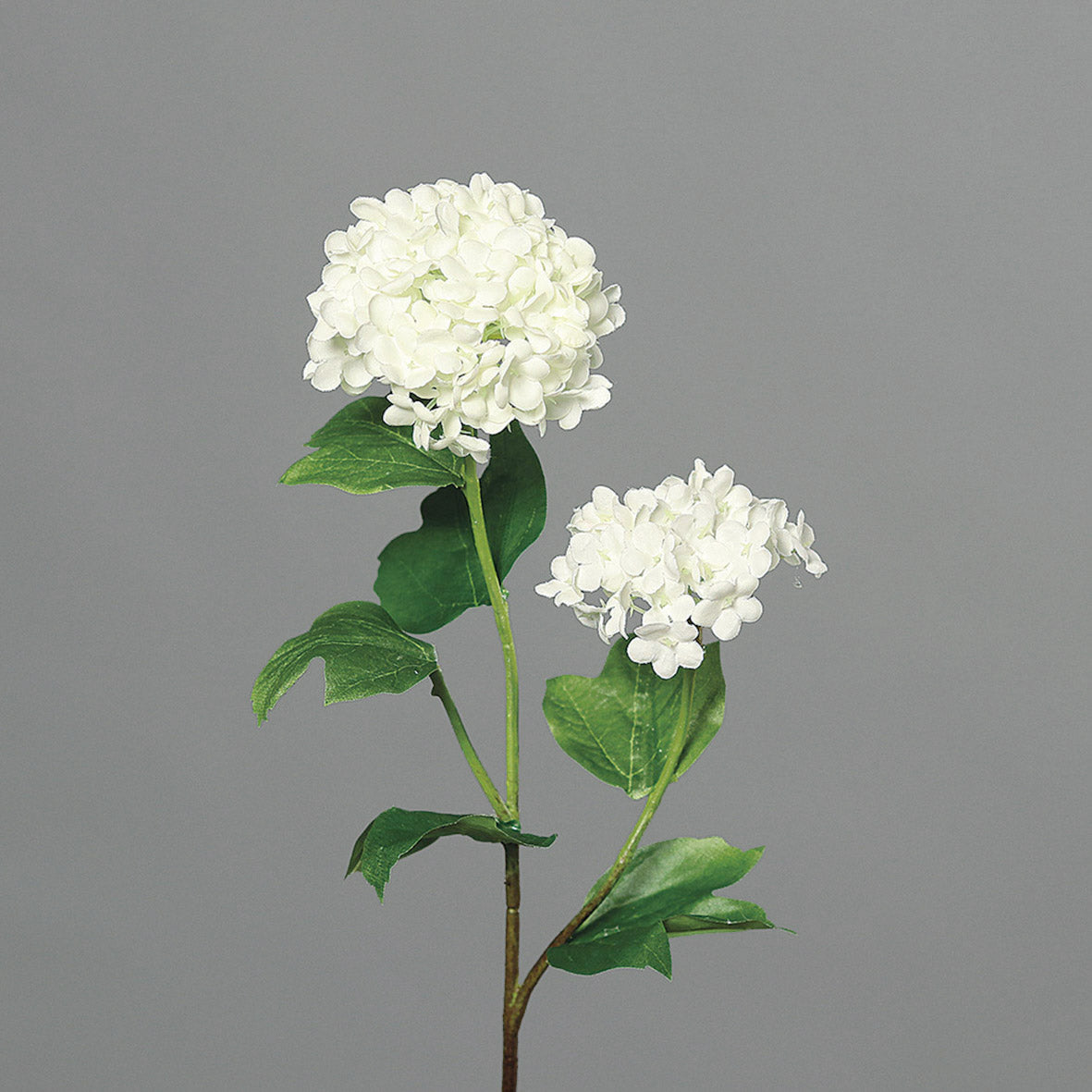 Fleur artificielle Viburnum 2 boules de fleurs - composition bouquet - H.48cm blanc
