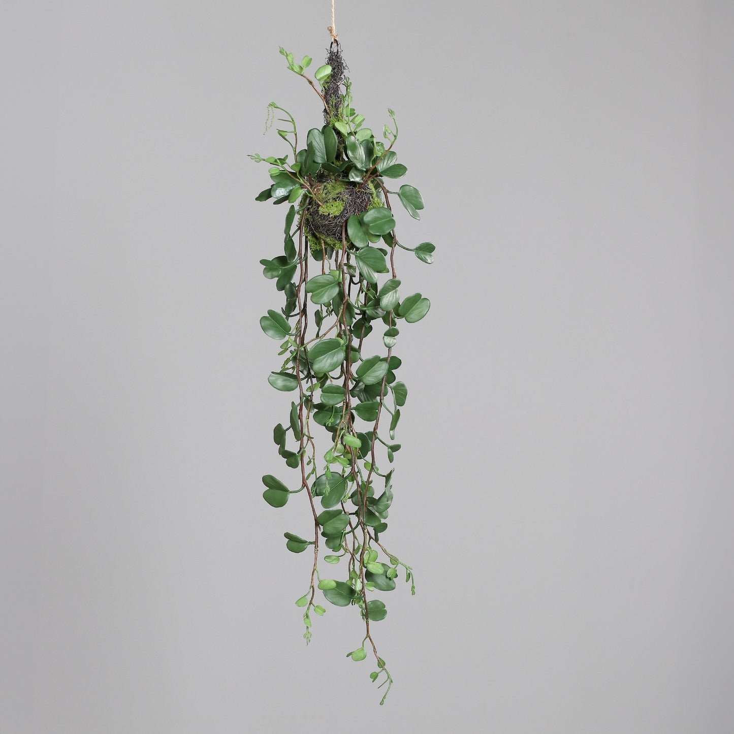 Composition artificielle boule de philodendron à suspendre - Feuillage intérieur - H.96cm vert