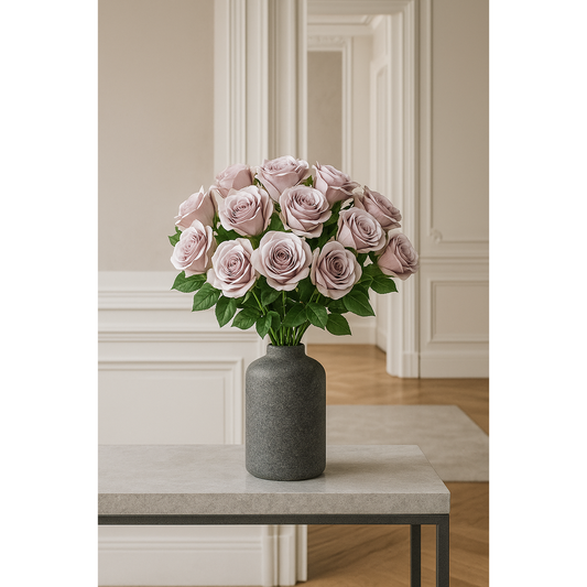 Fleur artificielle rose - composition florale - H.68cm - mauve clair R3
