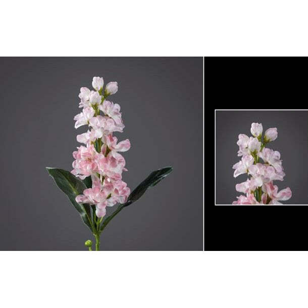 Fleur artificielle Delphinium - création bouquet - H.49cm - crème/rose - S4