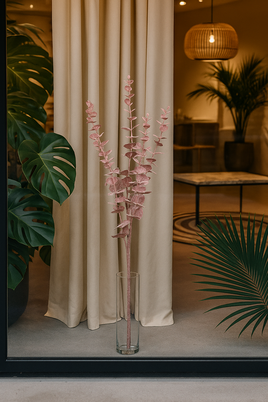 Eucalyptus artificiel - création de bouquet - H.73cm pourpre