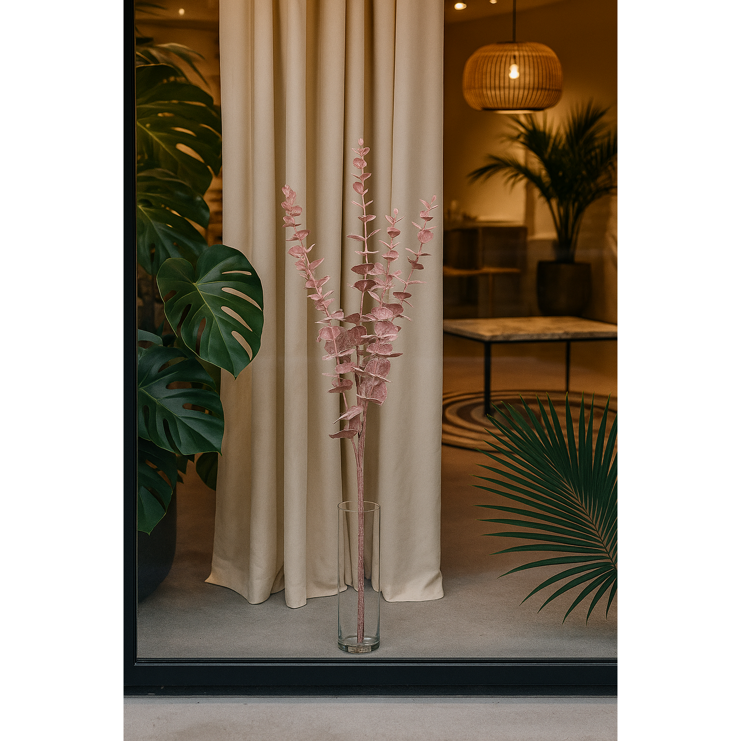 Eucalyptus artificiel - création de bouquet - H.73cm pourpre - S3