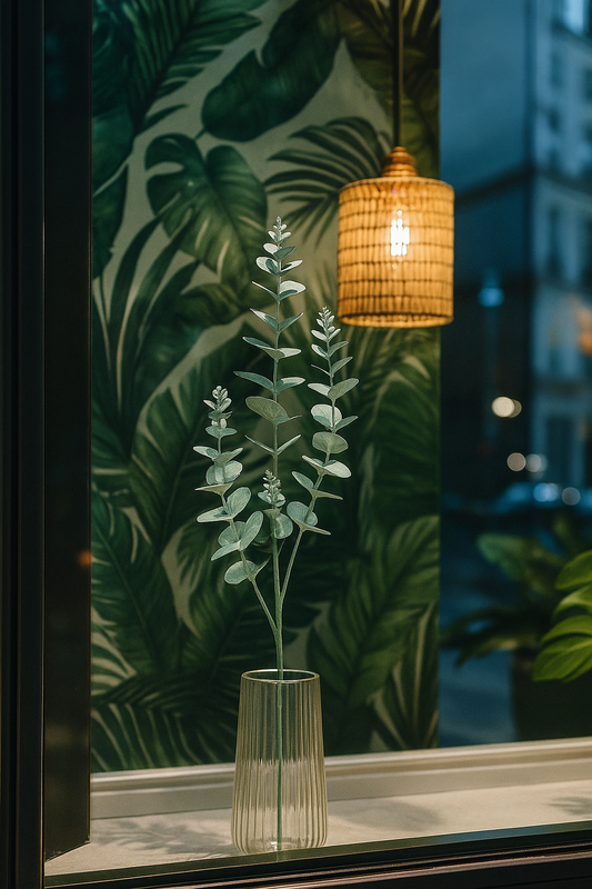 Eucalyptus artificiel - création de bouquet - H.76cm vert - S3