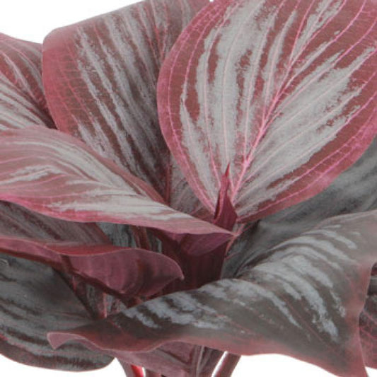 Plante artificielle Hosta mini en piquet - plante d'intérieur - H.26cm - pourpre