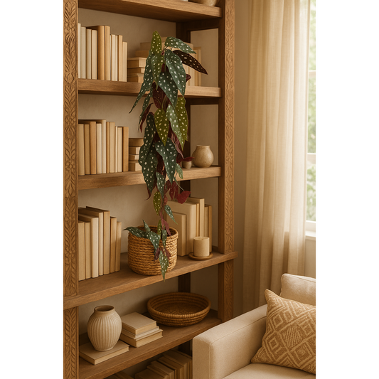 Feuillage artificiel - Chute piquet d'Alocasia à pois - plante verte d'intérieur - H.84cm Q4