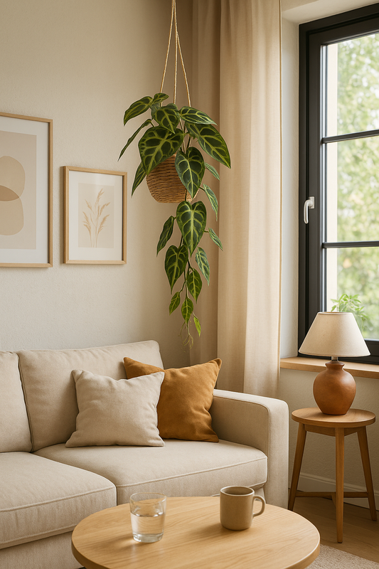 Feuillage artificiel - Chute piquet d'Alocasia - plante verte d'intérieur - H.84