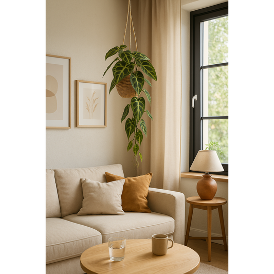 Feuillage artificiel - Chute piquet d'Alocasia - plante verte d'intérieur - H.84 Q4