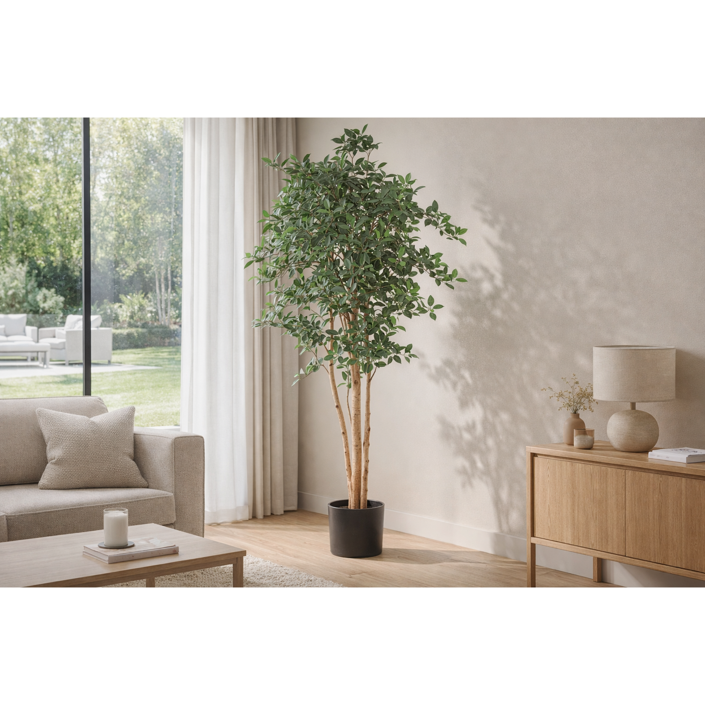 Arbre artificiel Ficus Black Olive - plante artificielle d'intérieur - H.178cm