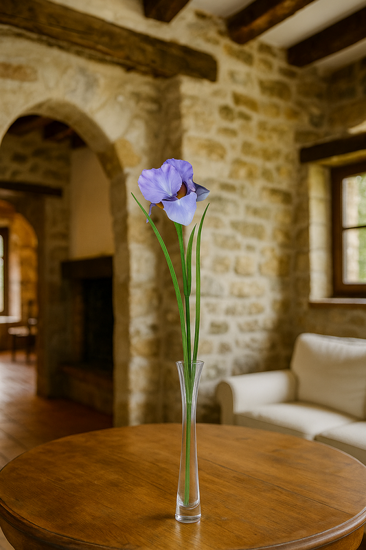 Fleur artificielle Iris - décoration d'intérieur - H. 60cm - violet