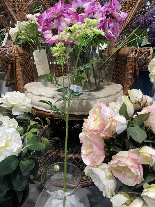 Fleur artificielle HYDRAGEA fleurette - création de bouquet - H.78cm blanc