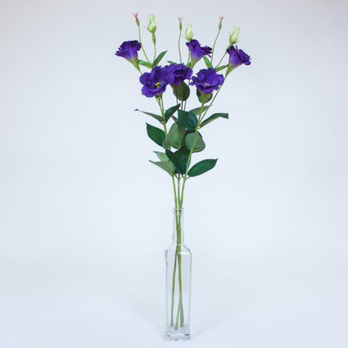 Fleur artificielle Lisianthus - composition florale - 2 fleurs et 2 boutons - H.83 cm - Lavande-Q1