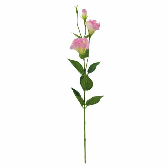 Fleur artificielle Lisianthus - composition florale - 2 fleurs et 2 boutons - H.83 cm - Rose Q1
