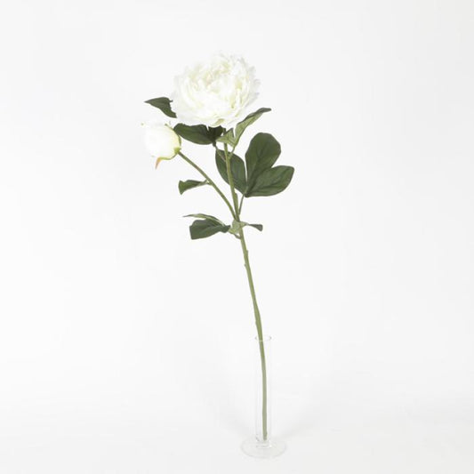 Fleur artificielle Pivoine blanche - composition florale - H.76cm
