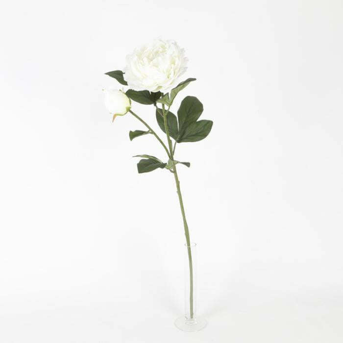 Fleur artificielle Pivoine blanche - composition florale - H.76cm Q2