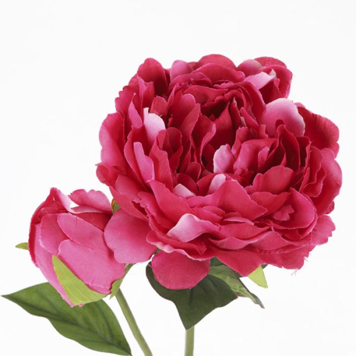 Fleur artificielle Pivoine fuchsia - composition florale - H.76cm