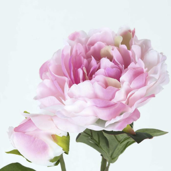 Fleur artificielle Pivoine Rose Crème - composition florale - H.76cm - Q2