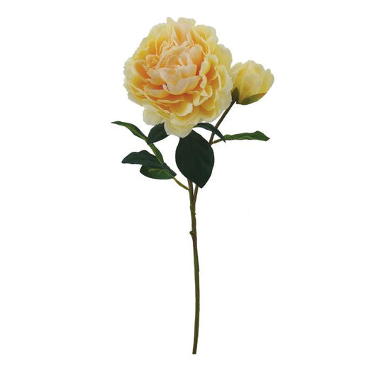 Fleur artificielle Pivoine Saumon Crème - composition florale - H.76cm
