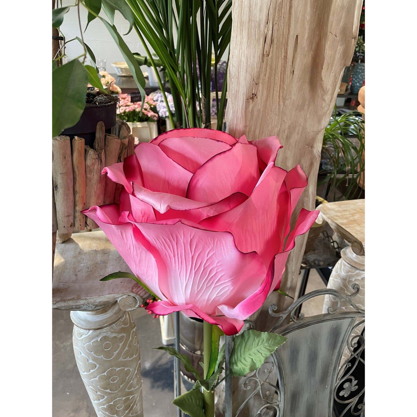Rose artificielle géante XL - décoration d'intérieur - H.125cm Ø.40cm Fuchsia S3R