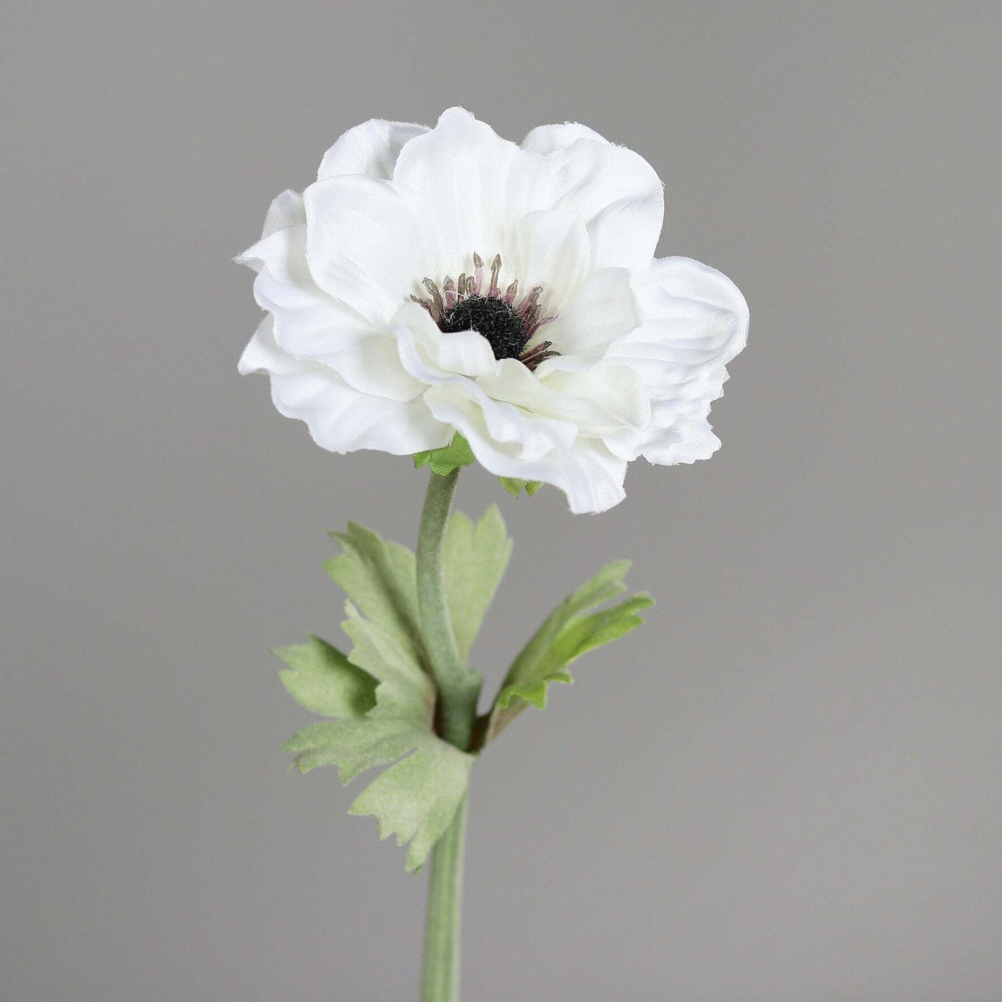 Anémone artificielle 1 fleur - création de bouquet - H.35cm blanc - P3